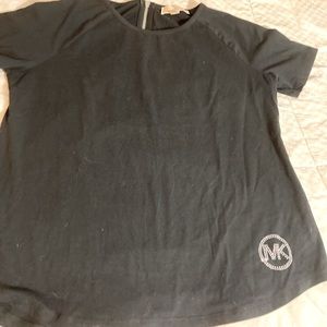 Michael Kors Black Bling Top Silver Zipper